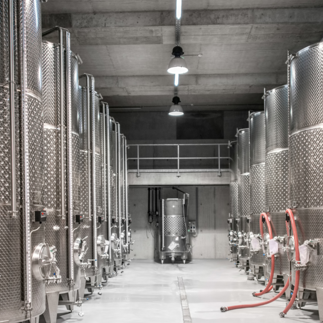 Speidel Stainless Steel Tanks in a cellar